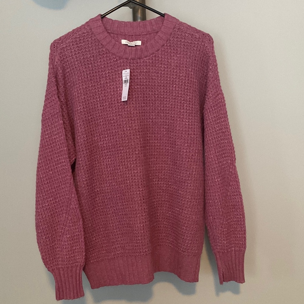 American Eagle Outfitters Maroon Knit Sweater